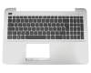 Clavier incl. topcase DE (allemand) noir/argent original pour Asus X555LN