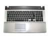 Clavier incl. topcase DE (allemand) noir/argent original pour Samsung NP550P7C