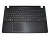 Clavier incl. topcase DE (allemand) noir/noir avec rétro-éclairage original pour Acer Aspire V5-552G