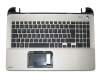 Clavier incl. topcase DE (allemand) noir/argent original pour Toshiba Satellite L50-B-1CE