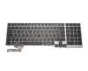 Clavier DE (allemand) noir/gris avec rétro-éclairage original pour Fujitsu LifeBook E754 (VFY:E7540MXEC1DE)