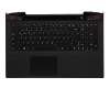 Clavier incl. topcase DE (allemand) noir/noir avec rétro-éclairage original pour Lenovo Y50-70