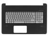 Clavier incl. topcase DE (allemand) argent/noir avec rétro-éclairage original pour HP Envy 17-n100ng (N7K04EA)