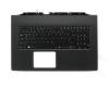 Clavier incl. topcase DE (allemand) noir/noir avec rétro-éclairage original pour Acer Aspire V 17 Nitro (VN7-792G)