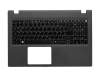 Clavier incl. topcase DE (allemand) noir/gris original pour Acer Aspire E5-522G