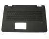 Clavier incl. topcase DE (allemand) noir/noir avec rétro-éclairage original pour Asus N751JM