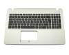 Clavier incl. topcase DE (allemand) noir/or y compris support ODD original pour Asus VivoBook R540LA