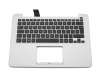 Clavier incl. topcase DE (allemand) noir/argent original pour Asus X302LJ