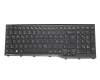 Clavier DE (allemand) noir/noir brillant pour Fujitsu LifeBook AH552 (M35R2DE)