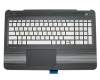 Clavier incl. topcase DE (allemand) argent/noir avec rétro-éclairage original pour HP Pavilion 15-bc200