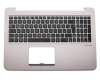 Clavier incl. topcase DE (allemand) noir/gris avec rétro-éclairage original pour Asus ZenBook UX510UW