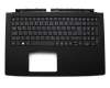 Clavier incl. topcase DE (allemand) noir/noir avec rétro-éclairage original pour Acer Aspire V 15 Nitro (VN7-592G)