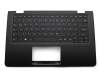 Clavier incl. topcase DE (allemand) noir/noir original pour Lenovo Flex 3-1130 (80LY)