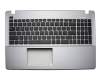 Clavier incl. topcase US (anglais) noir/gris original pour Asus X550CC