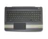 856028-041 original HP clavier incl. topcase DE (allemand) noir/noir