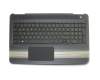 Clavier incl. topcase DE (allemand) noir/noir original pour HP Pavilion 15-au100