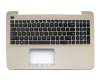 Clavier incl. topcase US (anglais) noir/champagne original pour Asus A555LA