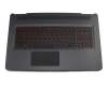 V150646LS1 original Sunrex clavier incl. topcase DE (allemand) noir/noir avec rétro-éclairage