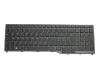 Clavier CH (suisse) noir/noir abattue avec rétro-éclairage original pour Fujitsu LifeBook E558 (VFY:E5580MP590DE)