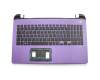 Clavier incl. topcase DE (allemand) noir/pourpre original pour Toshiba Satellite L50-B-1TL