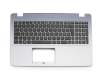 Clavier incl. topcase DE (allemand) noir/argent original pour Asus VivoBook F542UA