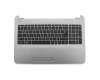 Clavier incl. topcase DE (allemand) noir/argent avec inscription grise sur le clavier original pour HP 256 G5