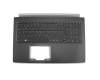 Clavier incl. topcase DE (allemand) noir/gris avec rétro-éclairage original pour Acer Aspire 5 (A515-51G)