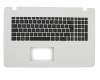 Clavier incl. topcase DE (allemand) noir/blanc original pour Asus F751LD