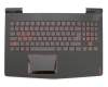 Clavier incl. topcase DE (allemand) noir/noir avec rétro-éclairage original pour Lenovo Legion Y520-15IKBN (80WK0041GE)