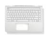 Clavier incl. topcase DE (allemand) argent/argent avec rétro-éclairage original pour HP Pavilion 14-bf100