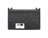 Clavier incl. topcase DE (allemand) noir/noir y compris les flèches bleues WASD original pour Medion Erazer P6661 (D15SHN)