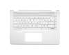 Clavier incl. topcase DE (allemand) argent/argent avec rétro-éclairage original pour HP Pavilion x360 14-ba109ng (3GB70EA)