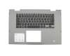 Clavier incl. topcase DE (allemand) noir/gris avec rétro-éclairage pour capteur d'empreintes digitales original pour Dell Inspiron 13 (7380)