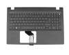 Clavier incl. topcase DE (allemand) noir/noir original pour Acer TravelMate P2 (P257-M)