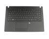 Clavier incl. topcase DE (allemand) noir/noir avec rétro-éclairage original pour Acer TravelMate P4 (P449-MG)