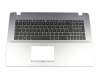 Clavier incl. topcase DE (allemand) noir/argent original pour Asus VivoBook 17 P1700UF