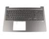E202635 original Mitac clavier incl. topcase DE (allemand) noir/gris avec rétro-éclairage pour capteur d'empreinte digitale