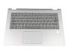 Clavier incl. topcase DE (allemand) gris/argent original pour Lenovo Yoga 520-14IKB (81C8)