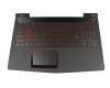 Clavier incl. topcase DE (allemand) noir/noir avec rétro-éclairage original pour Lenovo Legion Y520-15IKBM (80YY003UGE)