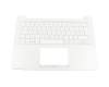 Clavier incl. topcase DE (allemand) blanc/blanc original pour Asus X302UA