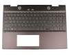 Clavier incl. topcase DE (allemand) noir/noir avec rétro-éclairage original pour HP Envy x360 15-cn0101ng (4JQ60EA)