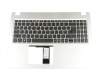 Clavier incl. topcase DE (allemand) noir/argent original pour Acer Aspire 5 (A515-52G)