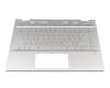 Clavier incl. topcase DE (allemand) argent/argent avec rétro-éclairage original pour HP Pavilion x360 14-cd1500