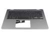 0KNB0-F621GE00 original Asus clavier incl. topcase DE (allemand) noir/argent avec rétro-éclairage