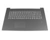 Clavier incl. topcase DE (allemand) gris/gris pour scanner d'empreintes digitales original pour Lenovo IdeaPad 320-17IKB (81BJ)