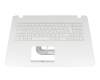 Clavier incl. topcase DE (allemand) blanc/blanc original pour Asus VivoBook 17 X705MA