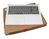 Clavier incl. topcase DE (allemand) gris/blanc original pour Lenovo IdeaPad 320-15IKB (80XL03FDGE)