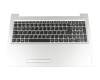 Clavier incl. topcase DE (allemand) noir/argent original pour Lenovo IdeaPad 310-15ABR (80ST002NGE)