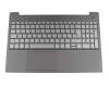 Clavier incl. topcase DE (allemand) gris foncé/noir avec rétro-éclairage original pour Lenovo IdeaPad S340-15IWL (81N80054GE)