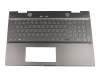 Clavier incl. topcase DE (allemand) gris/gris avec rétro-éclairage original pour HP Envy x360 15-cp0006ng (4XE78EA)